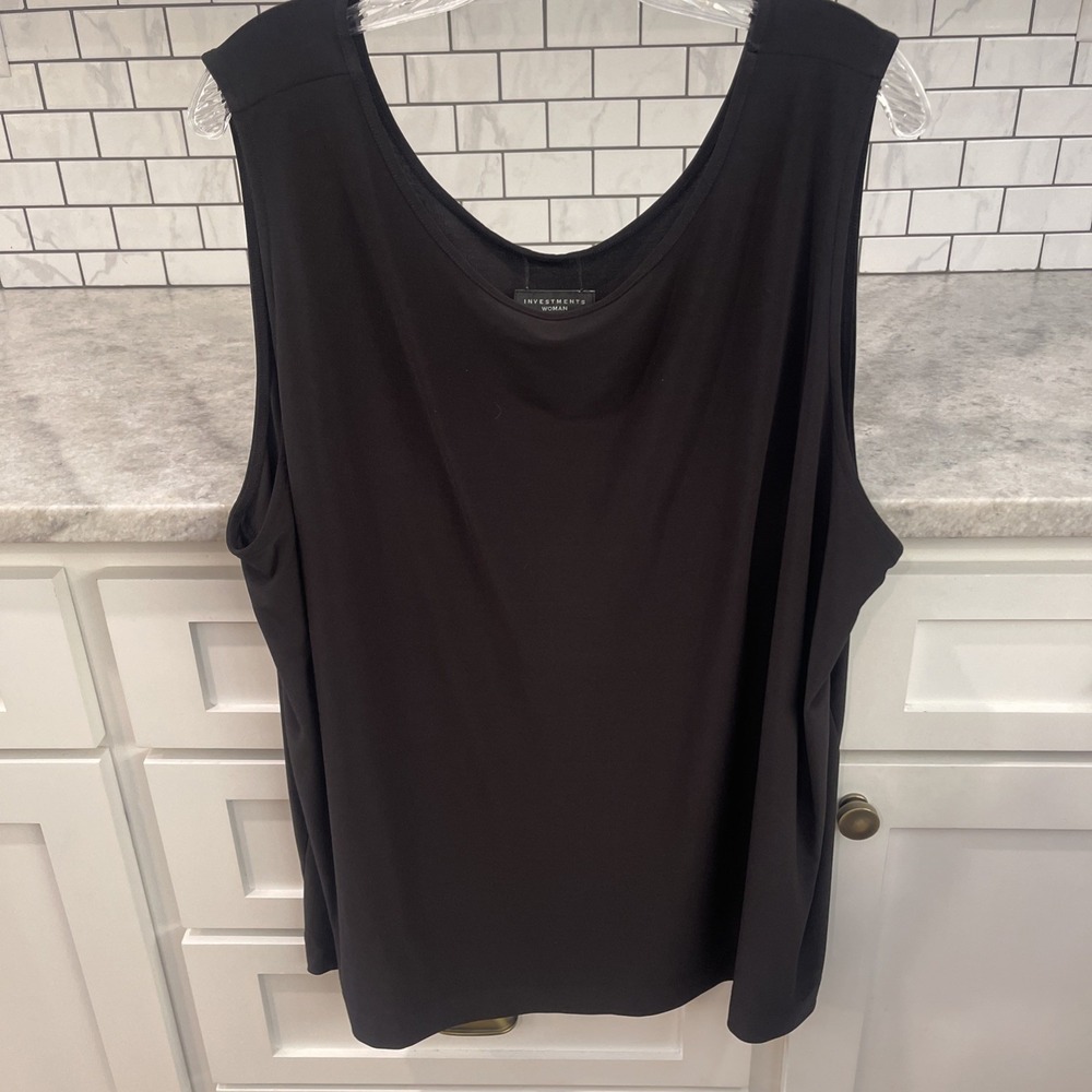 Investments Tank Top Womens 2XL Black Shell Stretch Base Layer Classic